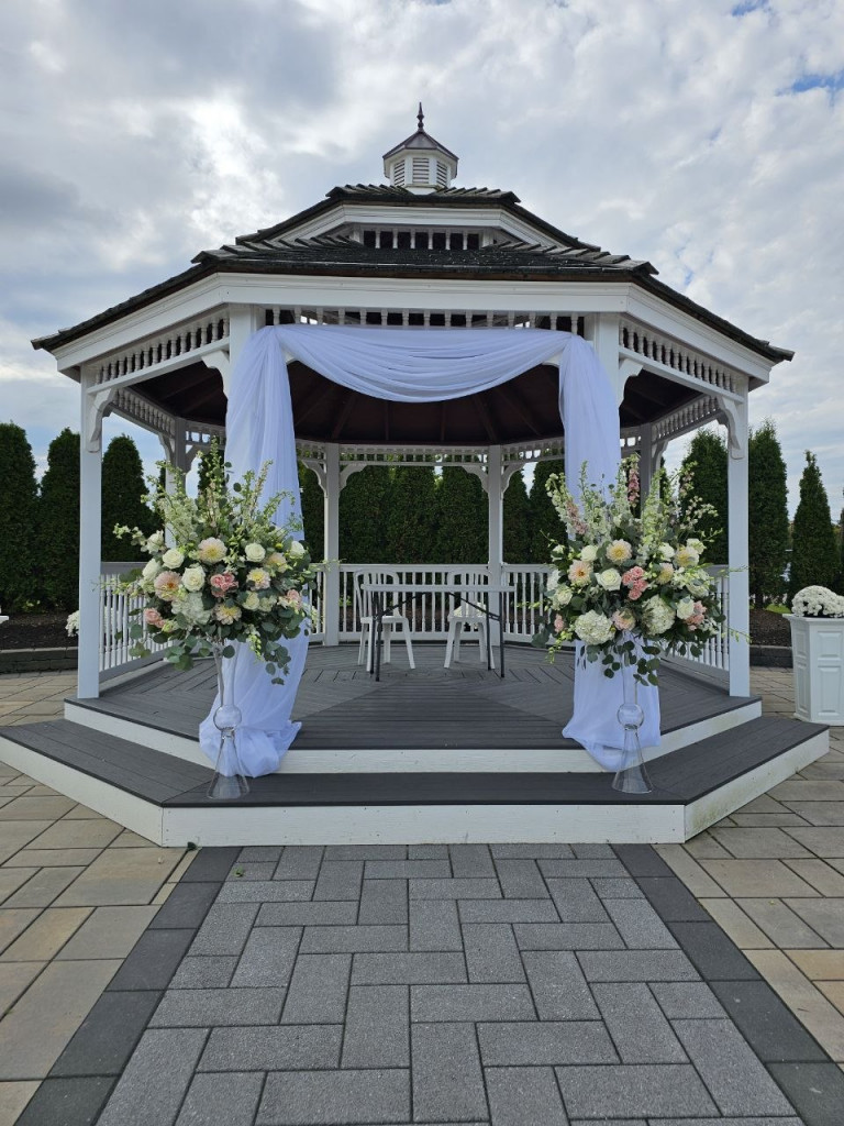 floral arch wedding ceremony Durham Region Bita Floral Whitby reception